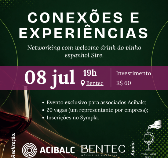 ACIBALC promove noite de conexões, negócios e experiências para associados