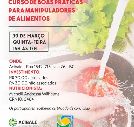 Acibalc realiza 1ª capacitação de boas práticas para manipuladores de alimentos do ano   