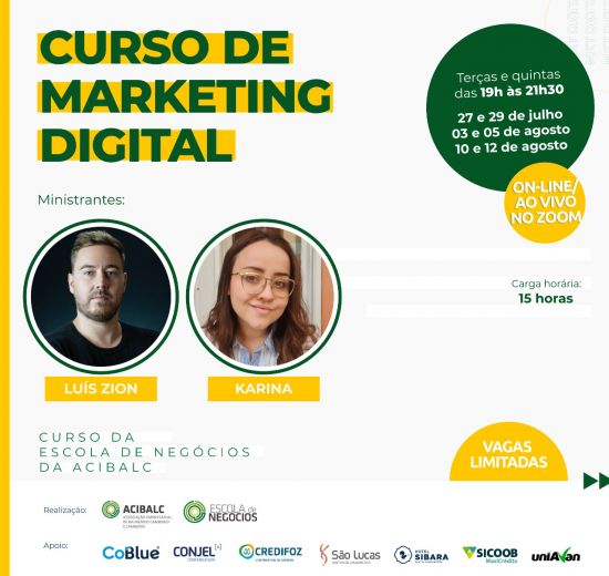 Escola de Negócios da Acibalc promove curso de marketing digital para empreendedores